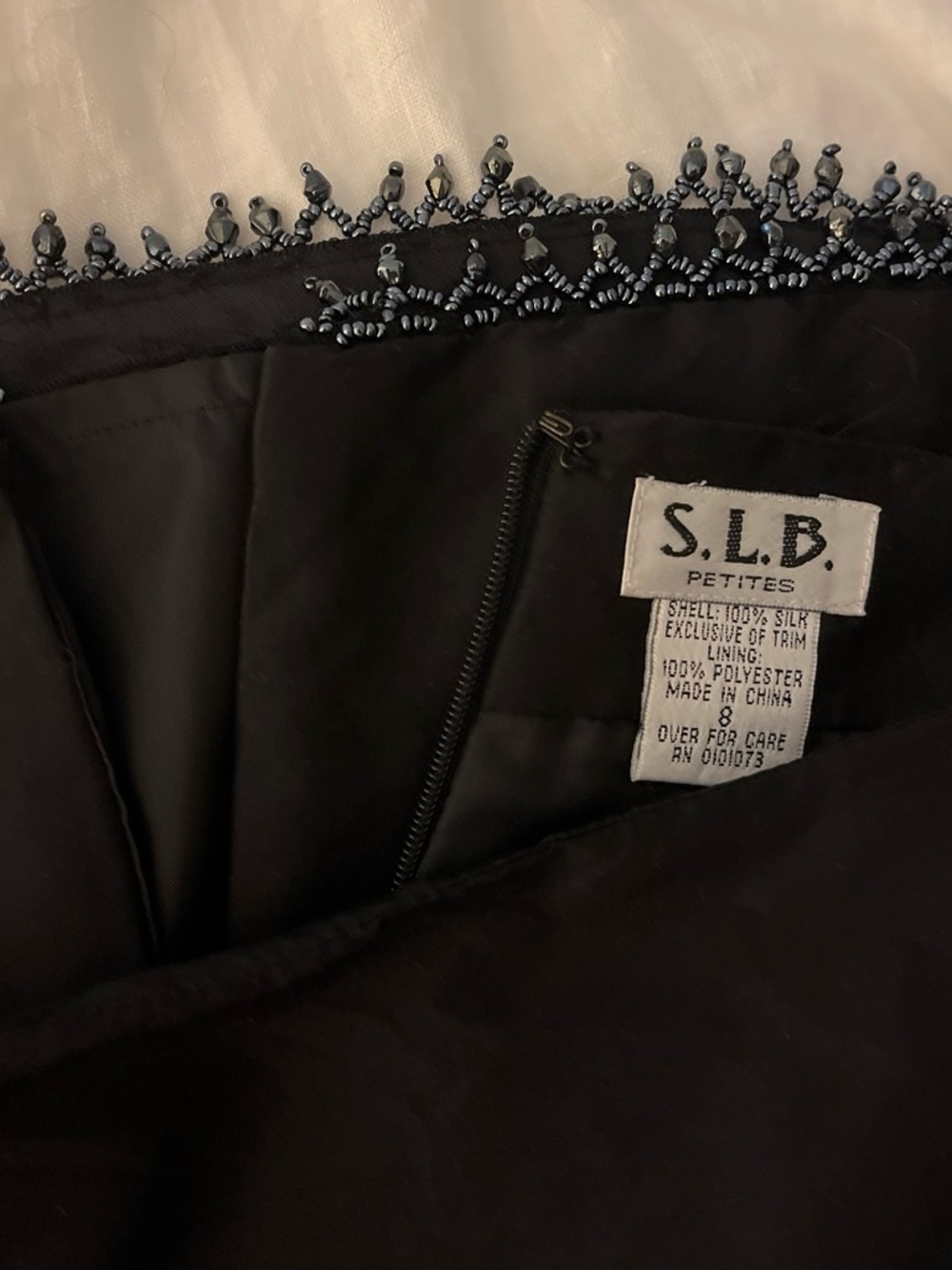 S.L.B. Petites Black Beaded Mini Skirt